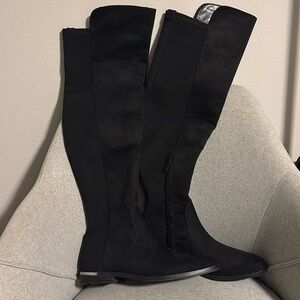 Calvin Klein Rania Boots - Over the knee suede boots with low profile heel